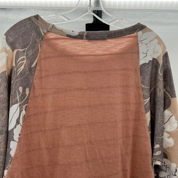 Ces Femme Women's 3/4 Floral Sleeve Pullover Top Multicolor Size Medium - Picture 7 of 9